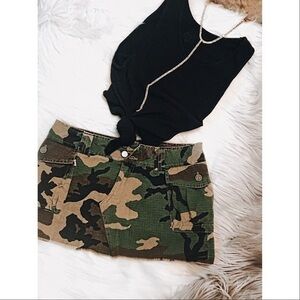 Picasso Style camouflaged mini skirt